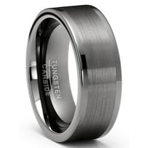 Metal Masters Mens Tungsten Carbide Ring Wedding Band Gunmetal Comfort-fit 8mm