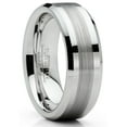 thumbnail image 1 of Metal Masters Mens Tungsten Ring Brushed Wedding Band Silvertone Comfort-fit 8mm, 1 of 5