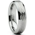 thumbnail image 1 of Metal Masters Mens Tungsten Ring Hammered Wedding Band Silvertone Comfort-fit 6mm, 1 of 4