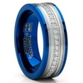 thumbnail image 1 of Metal Masters Mens Tungsten Wedding Band .5Ct Cubic-Zirconia Ring 8mm Comfort-Fit Blue, 1 of 5