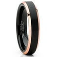 thumbnail image 1 of Metal Masters Mens Tungsten Wedding Band Ring Black Rose Goldtone Edges 4mm, 1 of 5