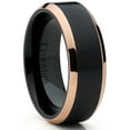 thumbnail image 1 of Metal Masters Rosetone Black Titanium Ring Wedding Band Engagement Ring High-Polish Beveled Edge Ring, 1 of 6