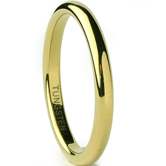 Metal Masters Tungsten Carbide Goldtone Mens Wedding Band Ring 2mm
