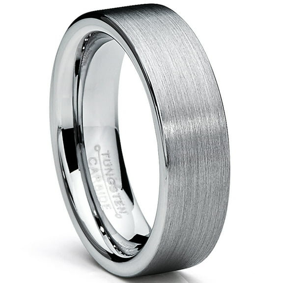 Metal Masters Tungsten Carbide Mens Brushed Wedding Band Ring Comfort-Fit 6mm