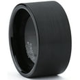 thumbnail image 1 of Metal Masters Tungsten Carbide Mens Flat Top Black Brushed Ring Band 12 mm Comfort-Fit, 1 of 8