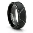 thumbnail image 1 of Metal Masters Tungsten Carbide Mens Ring Wedding Band Black Multi-Faceted 8mm Comfort-Fit Black, 1 of 4