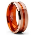 thumbnail image 1 of Metal Masters Mens Tungsten Carbide Ring Wedding Band Rose Goldtone Orange Interior Comfort-Fit 8mm Unisex, 1 of 4