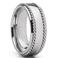 thumbnail image 1 of Metal Masters Tungsten Carbide Wedding Band Mens Ring Braided Stainless Steel Cable Inlay 12.5, 1 of 7