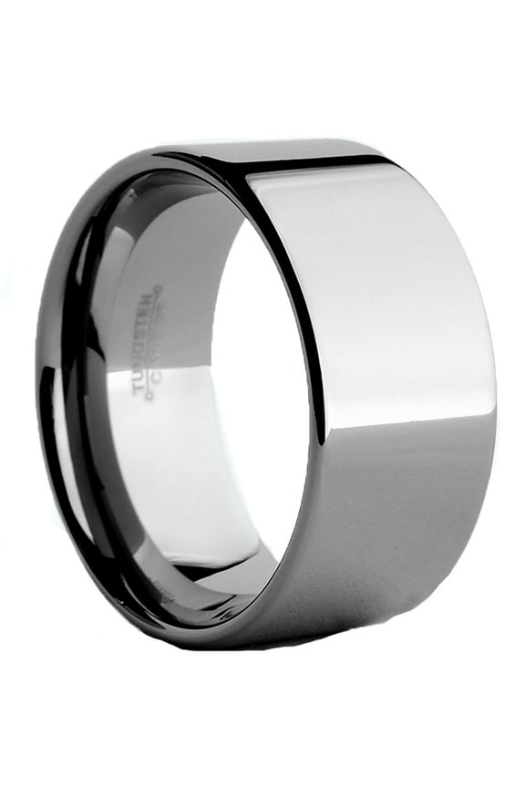 Tungsten Carbide Wide Wedding Band Mens Ring Comfort-Fit 12mm
