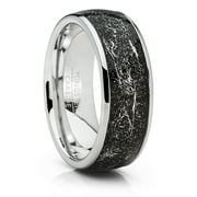 Metal Masters Unisex Men's Tungsten Wedding Band Engagement Ring Star Dust and Metallic Shavings 8mm 10