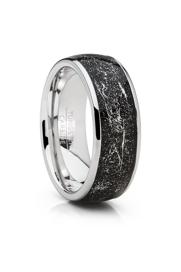 Unisex Mens Tungsten Wedding Band Engagement Ring Star Dust Metallic Shavings 8mm 11
