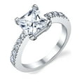 thumbnail image 1 of Metal Masters Womens 1.25Ct Princess Cut Cubic Zirconia Sterling Silver 925 Engagement Wedding Ring, 1 of 6