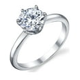 thumbnail image 1 of Metal Masters Womens 1.25Ct Round Brilliant Cubic Zirconia Sterling S 925 Wedding Engagement Ring 2mmilver, 1 of 7
