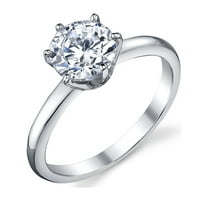 Metal Masters Womens 1.25Ct Round Brilliant Cubic Zirconia Sterling Silver 925 Wedding Engagement Ring 2mm