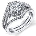 thumbnail image 1 of Metal Masters Womens 2Pc Sterling Silver Engagement Ring Bridal Set 1Ct Round Cubic Zirconia, 1 of 6
