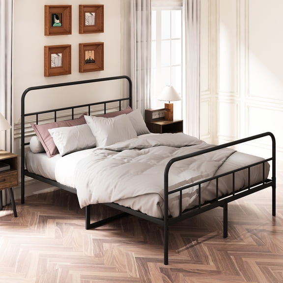Metal Mattress Foundation, No Box Spring / Durable Use, Quiet Sleep (Queen
