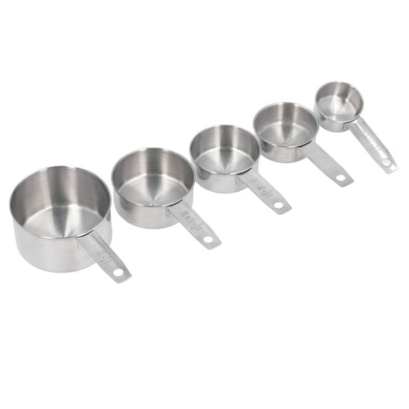 Metal Measuring Cup Set,Stainless Steel Measuring Cup Set,5pcs Stackable Stainless Steel Measuring Cups Set With Scale Kitchen Cooking Baking Tool
