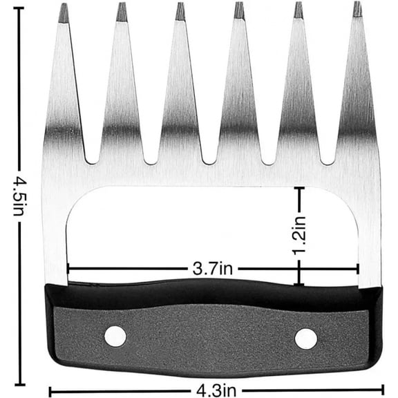 Metal Meat Shredder Claws, 18/8 Stainless Steel Meat Forks with Wooden Handle for Shredding, Pulling, Handing, Lifting & Serving