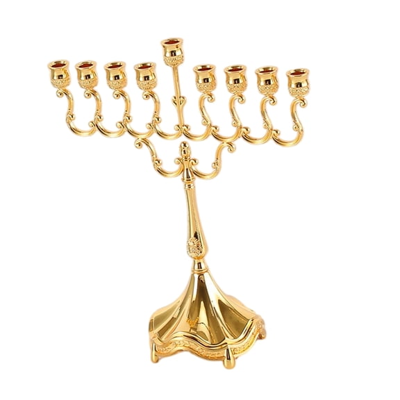 Metal Menorahs Candelabra 9 Branch Hanukkah Menorahs Holders Jewishes Holders for Shabbat, Tabernacle