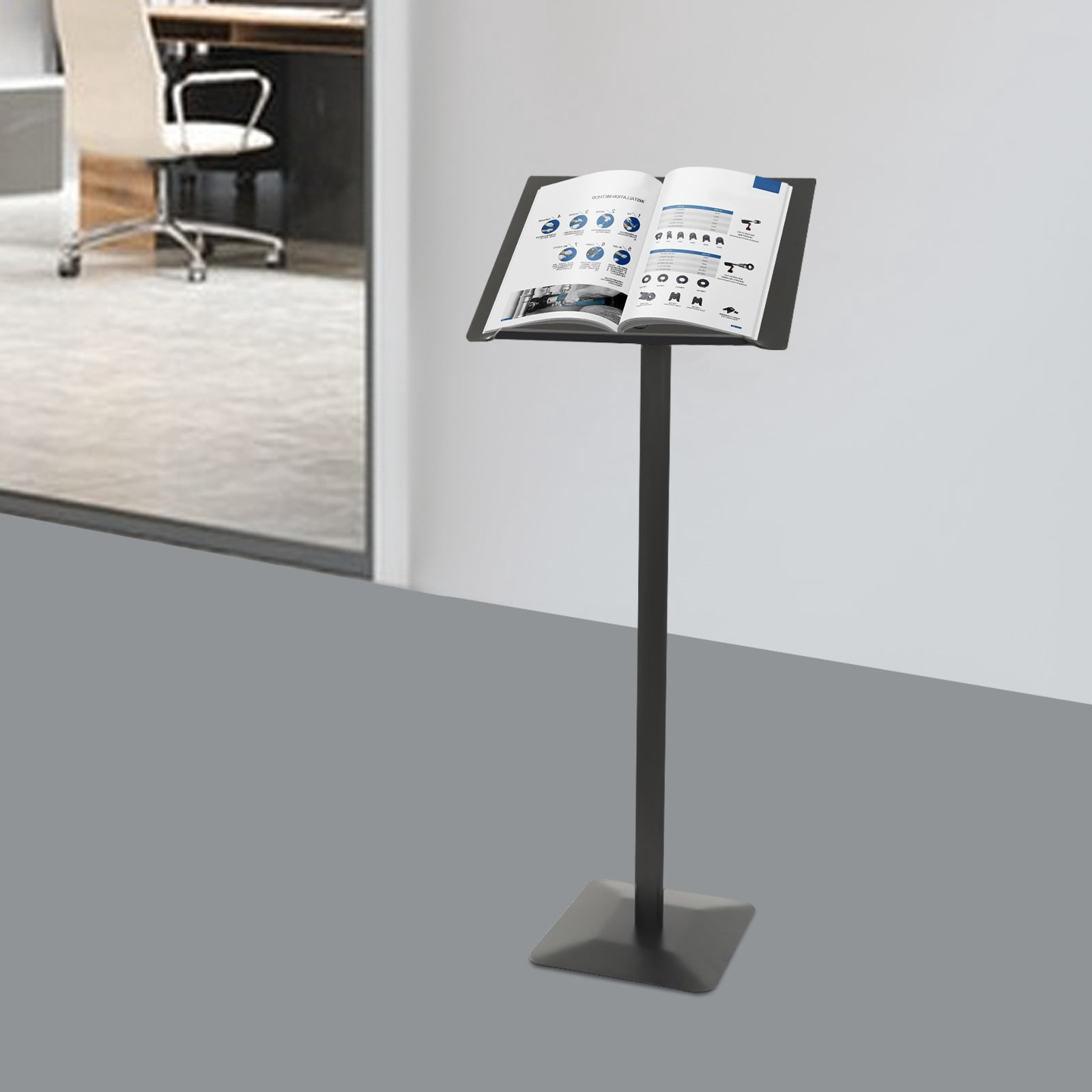 Metal Menu Stand, Black Speech Presentation Stand, Floor Standing Menu ...