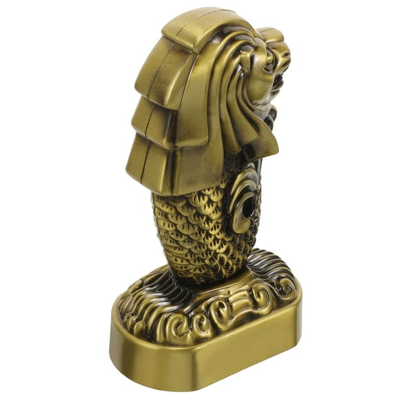 FUEENIRVA Desktop Merlion Figurine Travel Souvenir Metal 1Pack