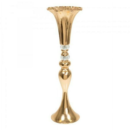 Metal Mermaid Flower Top Centerpiece with Crystal 19" - Gold