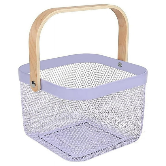 Metal Mesh Basket, Multi-Functional Hanging Kitchen Baskets Fruit Basket with Handle for Kitchen Bathroom Picnic