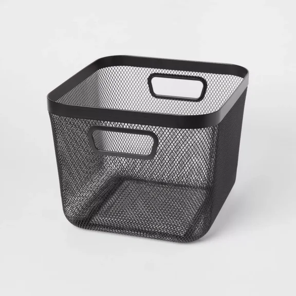 Metal Mesh Bin Black