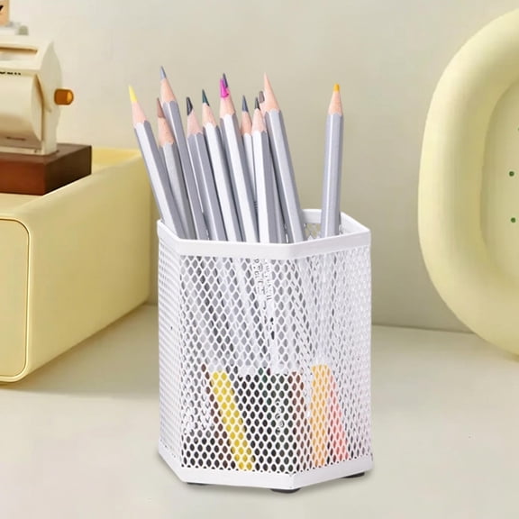 Metal Mesh Desktop Supply Organizer - Multi Purpose Mesh Desk Caddy Open Pen Storage Bin Pen Container For Office Student Classroom Desktop Stationery Supply Storage