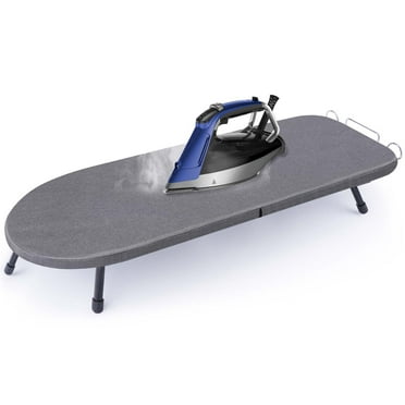 Tabletop Ironing Board with Iron Rest, Mini Ironing Board with Heat Resistant Cover, Portable Small Iron Board Foldable for Dorms, Apartment and Travel, 32"x12'', Black