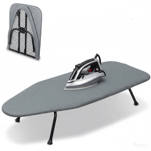 NEUMASTER Foldable Tabletop Ironing Board, Mini Compact Desktop Iron Board, Portable Small Countertop Ironing Board with Heat Resistant Cover, Fold & Storage Design for Dorm, Apartment, Travel & Smal