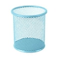 thumbnail image 1 of Metal Mesh Pen Holder Cup, 3.74-Inch Round Pencil Organizer for Pens, Markers, Scissors, Brushes and Desktop Office Supplies, Light Blue, 1 of 6