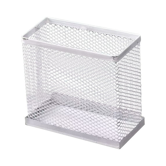 Metal Mesh Pen Holder Organizer | Wall Mounted or Desktop Storage | 10cm x 5cm x 9.5cm Compact Designs | Office Supplies & Home Organization | Holds Pens, Pencils, Makeup Brushes