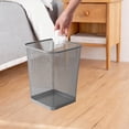 thumbnail image 1 of Metal Mesh Round Trash Can | Small Garbage Bin for Bathroom Bedroom Office Kitchen | Durable Metal Construction | Black or Silver Finish | 12x9x7 Inches, 1 of 7