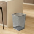 thumbnail image 1 of Metal Mesh Round Trash Can | Small Garbage Bin for Bathroom Bedroom Office Kitchen | Durable Metal Construction | Black or Silver Finish | 12x9x7 Inches, 1 of 6
