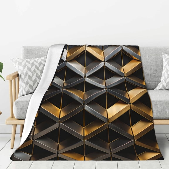 Metal Mesh Sleek (1) Throw Blanket for Stylish Warm Winter Cabin Ultra-Soft Micro Fleece Blanket, Premium Microfiber, Silky Soft, Plush, Warm and Lightweight for Couch, Sofa, Bed - 60"X50"
