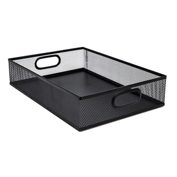 Metal Meshes Drawer Organizers Tray Desk Drawer Organizers with Handle for Desktop Bathroom