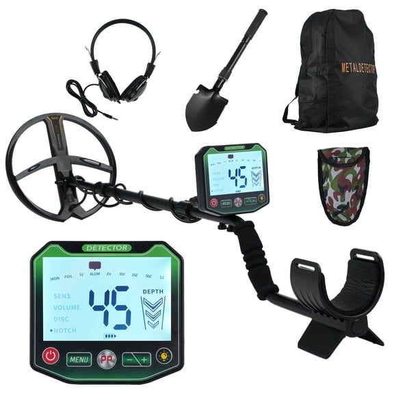 Metal Metal Detector For Adults Professional Higher Accuracy And Sensitivity 10'' Coil Waterproof Metals Gold Detector With LCD Display 4 Modes With Headphone Shovel Backpack