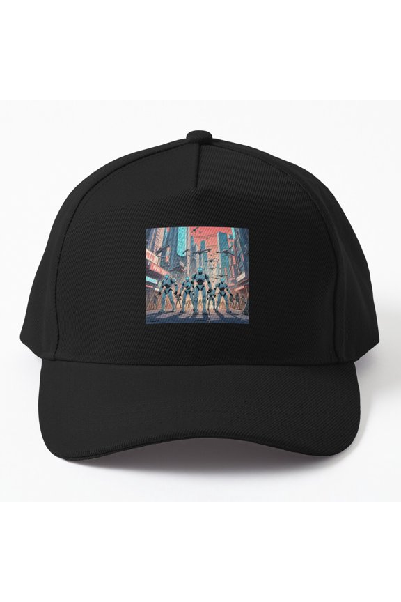 Metal Metropolis Baseball Hat, Heavy Music Cityscape Graphic Design, Classic Everyday Cap