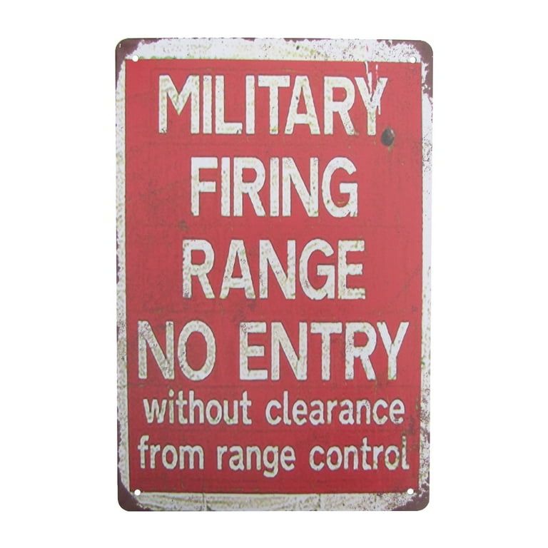 Metal Military Firing Range Warning Sign Vintage Tin Man Cave Garage Wall Decor Metal Military Firing Range Warning Sign Vintage Tin Man Cave Garage Wall Decor