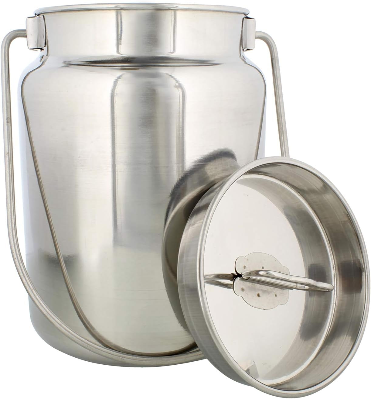 Metal Milk Jug, 4 Liter (1 Gal) Stainless Steel Jug, Rustic Milk Cans