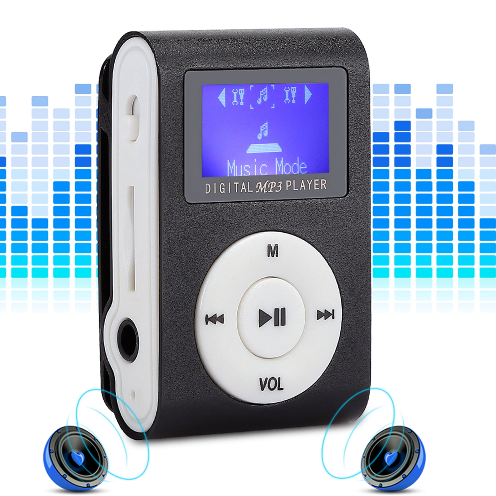 Metal Mini Clip MP3,1.8inch LCD Screen Mini Portable MP3 Music Player
