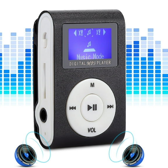 Metal Mini Clip MP3,1.8inch LCD Screen Mini Portable MP3 Music Player Metal Mini Clip MP3 SupportMemory Card with 3.5mm Earphone,MP3 Music Player