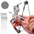 thumbnail image 1 of Metal Mini Compound Bow and Arrow Set - 5.5 inch Desktop Archery Catapult for Adults, Left & Right Hand, Includes 10 Arrows, Target Practice, Stress Relief, Office Desk Toy, Cool Collectible, 1 of 6