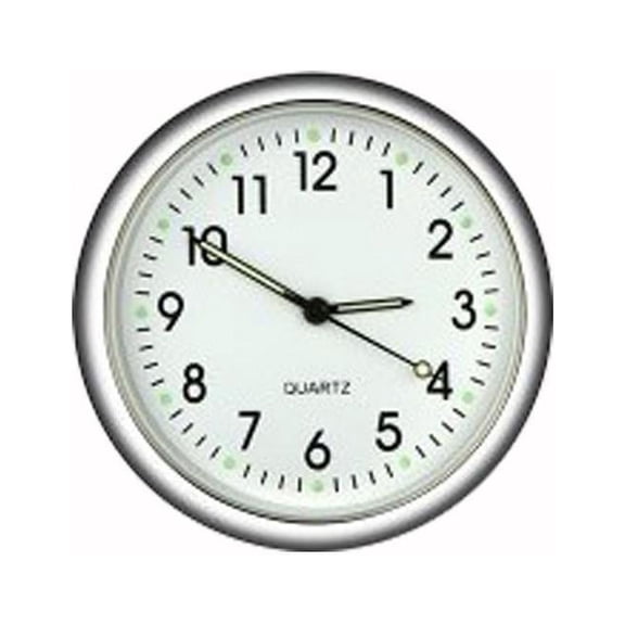 Metal Mini Quartz Analog Clock for Car, Home, and Office Dashboard with Vent Stick-On Design