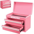 thumbnail image 1 of Metal Mini Tool Box, Top Tool Chest containing Two Drawers with Ball Bearing Slides, PVC Drawer Liners and PP Feet Pads, Cold Rolled Steel Small for Multi-Purpose Storage - Pink Ribbon, 1 of 4