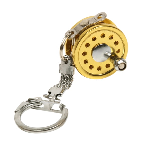 Metal Miniature Sea Fishing Wheel Keychain Car Keychain For Car Accessories Fishing Reel Shape Keychains
