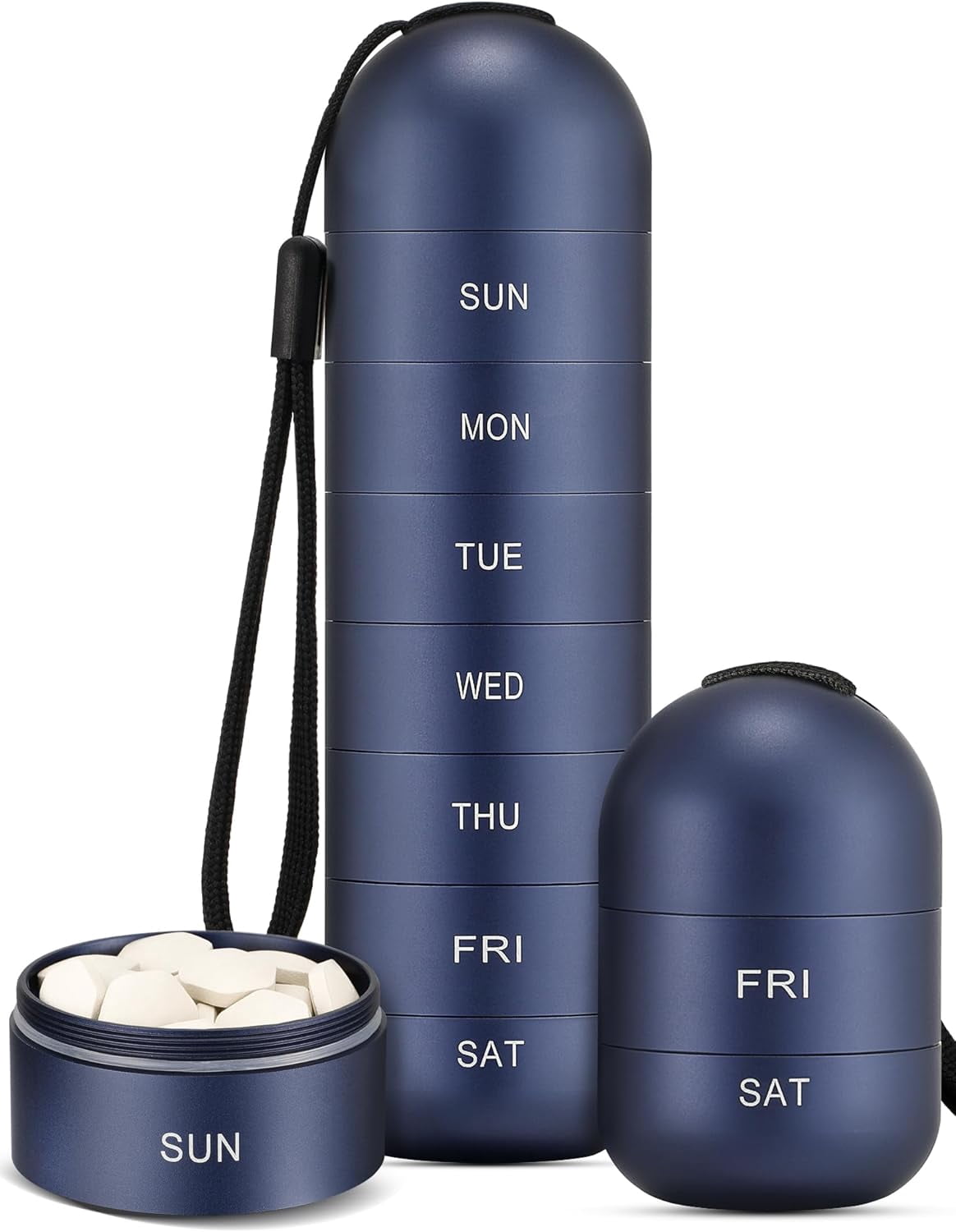 Metal Moisture Proof Weekly Pill Organizer, Stackable Aluminum Alloy ...