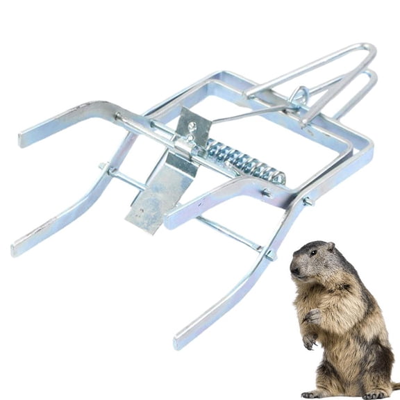 Metal Mole Trap with Spring-Loaded Mechanism - Mole Trap - Mole Trap Killer - High-Efficiency Lawn-Specific Mouse Catcher Reusable Traps That Kill - Outdoor Use - Easy Setup Model