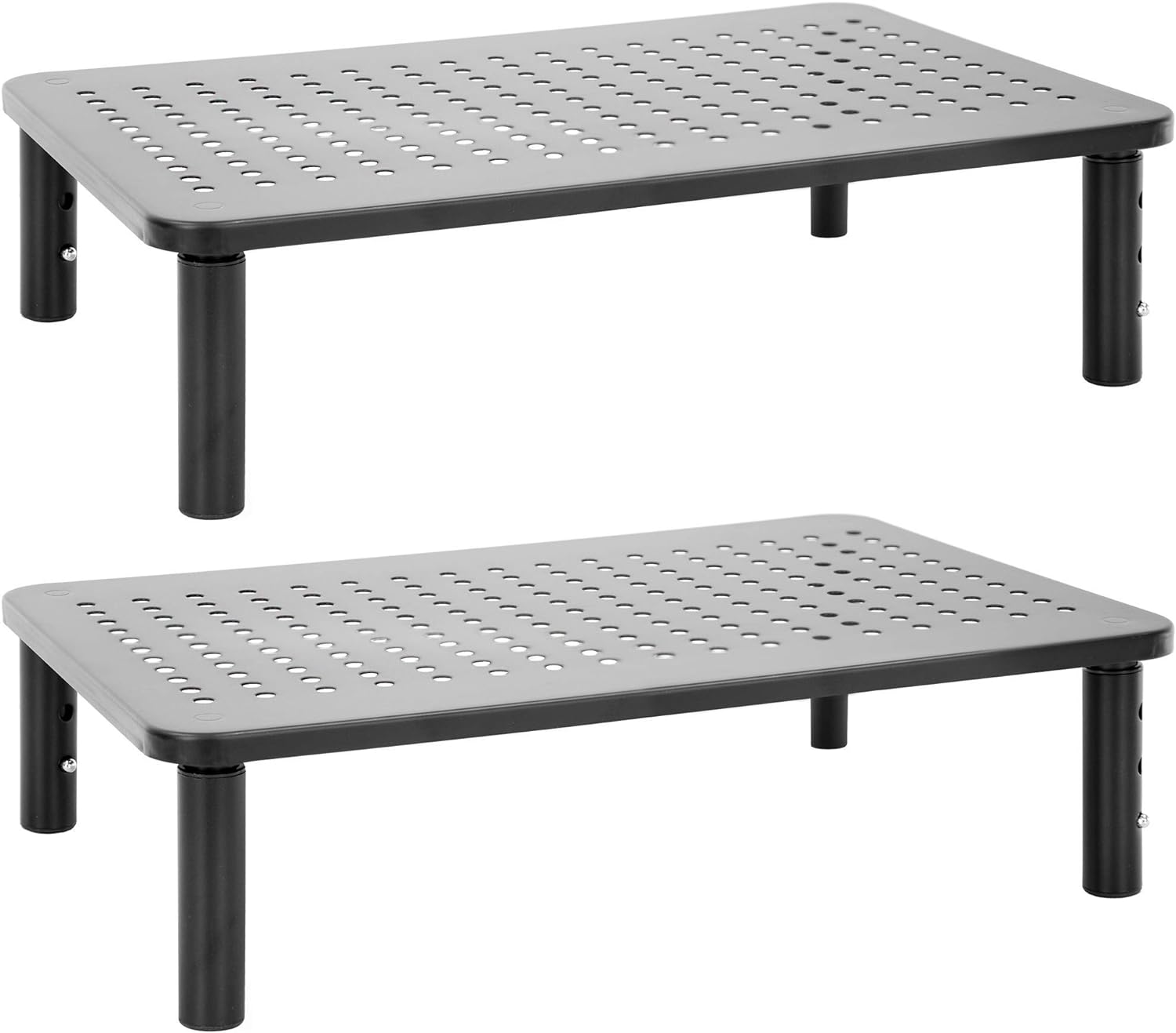 Desktop Display Risers Metal Monitor Riser 2-Pack | Height Adjustable Computer Display and ...